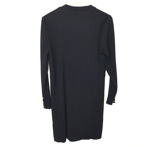 Marc New York Long Cardigan Womens Large Black Ribbed Open Front Long Sleeves - Picture 5 of 7